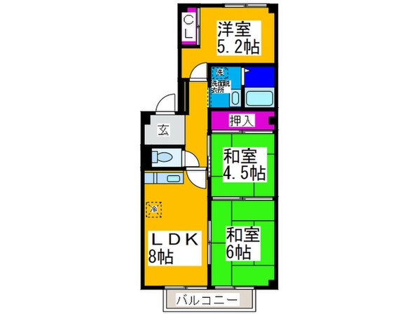 新栄プロパティー小山Ⅱの物件間取画像